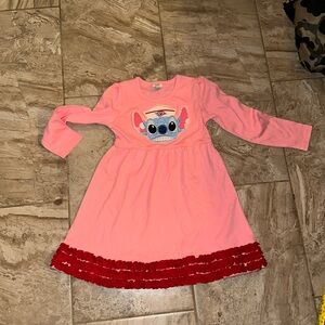NWOT Disney cruise stitch pink dress red ruffles 5T